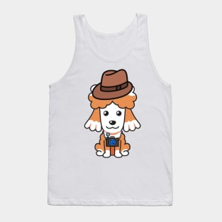 Funny poodle is holding a camera Tank Top